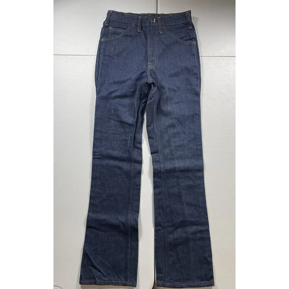 Vintage American Denim Jeans Men’s 26x30‎ Blue Dark Wash Cowboy Western USA 80s